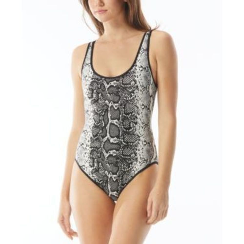 Vince Camuto Women's Animal-Print Black/White One-Piece Swimsuit 10